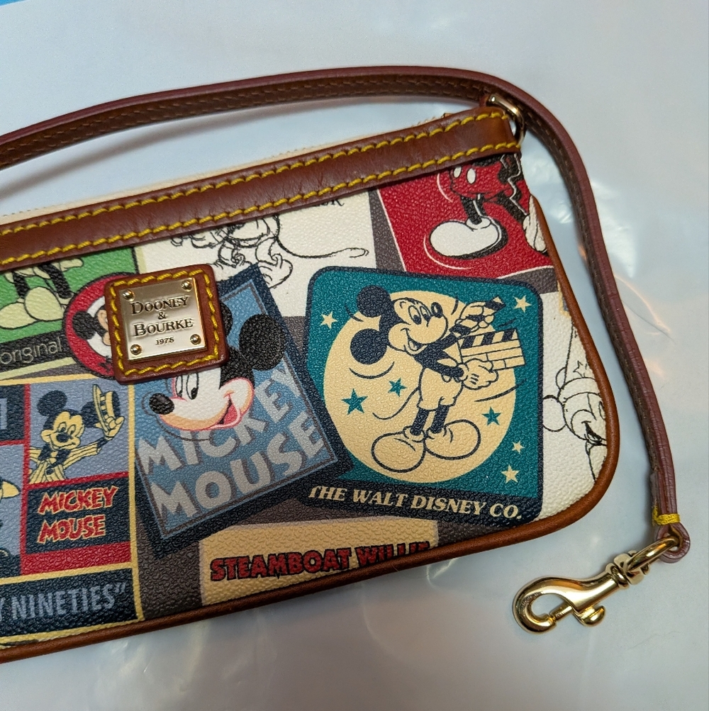 Dooney & Bourke Mickey Mouse Thru The Years Wristlet - Picture 3 of 11